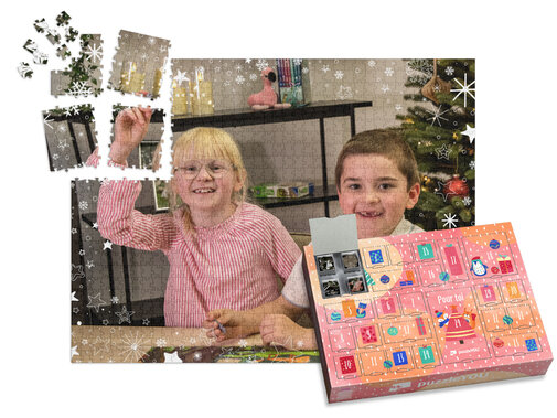 Créer un puzzle calendrier de l'Avent avec des photos personnelles - Puzzle photo 1000 pièces avec boîte